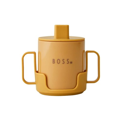 Cană pentru copii design letters mini boss, galben muștar