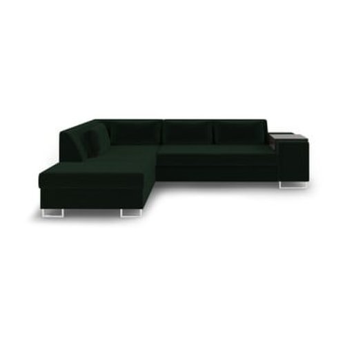 Canapea extensibilă cu șezlong pe partea stângă cosmopolitan design san antonio, verde