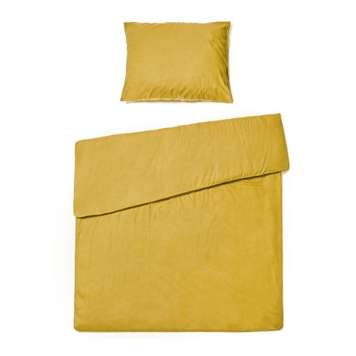 Lenjerie de pat din bumbac pentru o persoană bonami selection, 140 x 220 cm, galben muștar