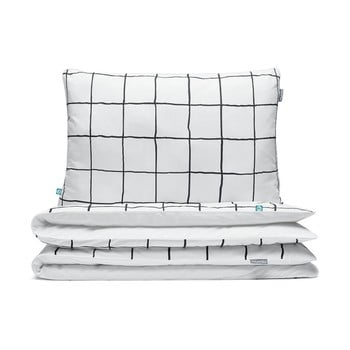 Lenjerie de pat pentru copii mumla grid, 100 x 135 cm