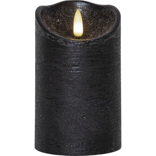 Lumânare cu led din ceară neagră star trading flamme rustic, înălțime 12,5 cm