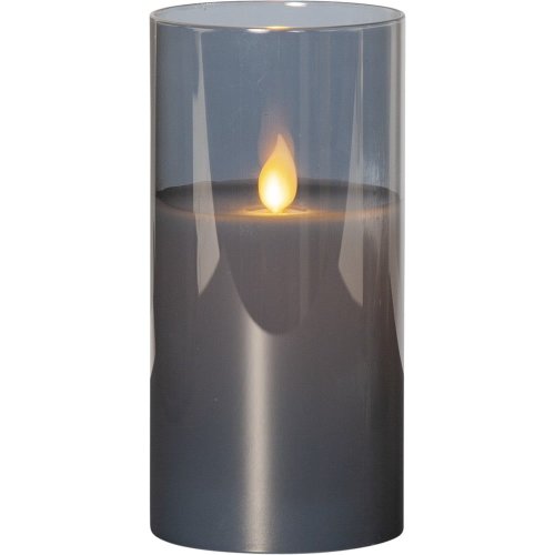 Lumânare de ceară cu led-uri gri în sticlă star trading m-twinkle, înălțime 15 cm