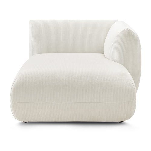 Modul pentru canapea alb cu tapițerie din catifea reiată (cu colțar pe partea dreaptă) lecomte – bobochic paris