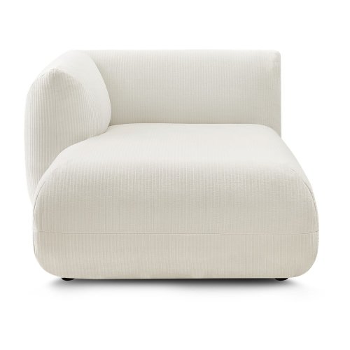 Modul pentru canapea alb cu tapițerie din catifea reiată (cu colțar pe partea stângă ) lecomte – bobochic paris