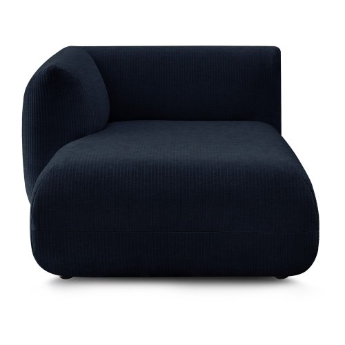 Modul pentru canapea albastru închis cu tapițerie din catifea reiată (cu colțar pe partea stângă ) lecomte – bobochic paris