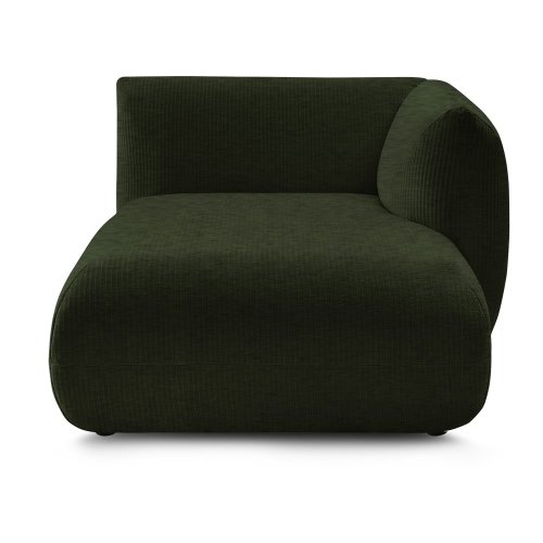 Modul pentru canapea verde cu tapițerie din catifea reiată (cu colțar pe partea dreaptă) lecomte – bobochic paris