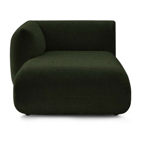 Modul pentru canapea verde cu tapițerie din catifea reiată (cu colțar pe partea stângă ) lecomte – bobochic paris
