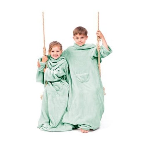 Pătură cu mâneci pentru copii decoking lazykids, verde