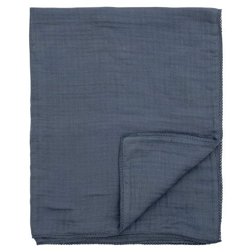 Pătură pentru copii albastră din bumbac 100x80 cm muslin - bloomingville mini