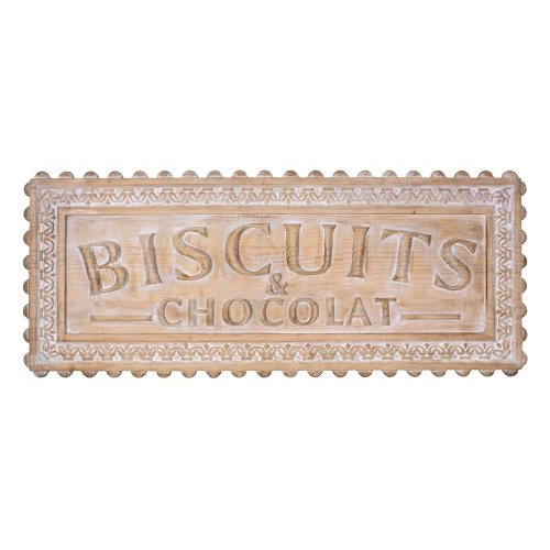 Plăcuță decorativă din lemn antic line biscuits et chocolat