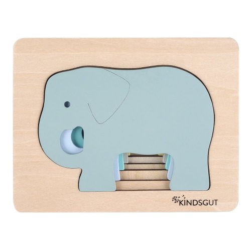 Puzzle din lemn pentru copii kindsgut elefant