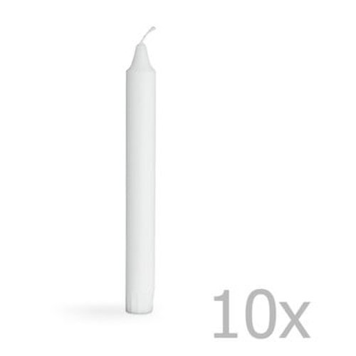 Set 10 lumânări înalte kähler design candlelights, înălțime 20 cm, alb