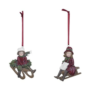 Set 2 decorațiuni suspendate de crăciun ego dekor festive sledge