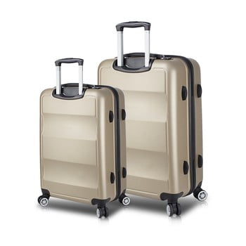 Set 2 valize cu roți și port usb my valice lasso large & medium, auriu