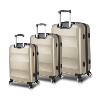 Set 3 valize cu roți și port usb my valice lasso travel set, auriu