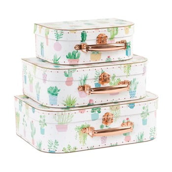 Set 3 valize sass & belle pastel cactus