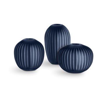 Set 3 vaze din ceramică kähler design hammershoi miniature, albastru închis