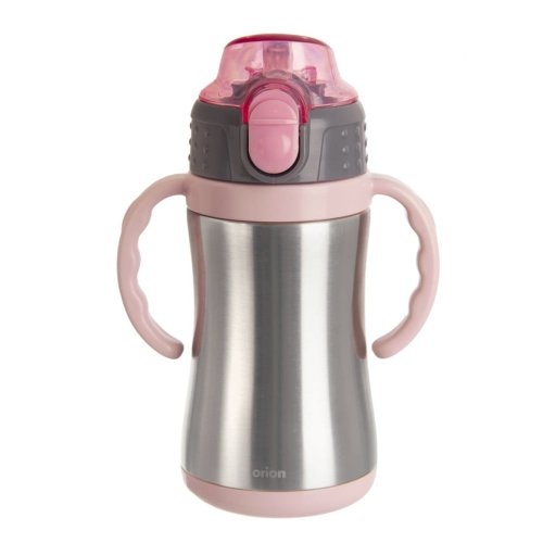 Sticlă pentru copii roz-deschis din oțel inoxidabil 330 ml – orion