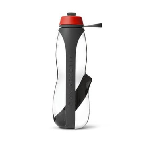 Sticlă sport cu filtru și cărbune binchotan black + blum eau good duo, 700 ml, gri-roșu