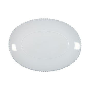 Tavă ovală din gresie ceramică costa nova pearl, lățime 40 cm, alb