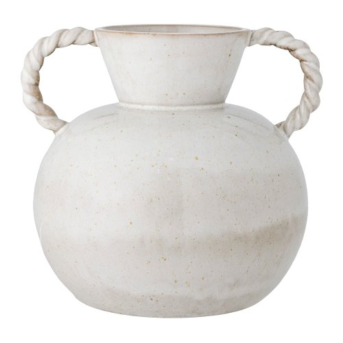 Vază albă din gresie handmade semira – bloomingville