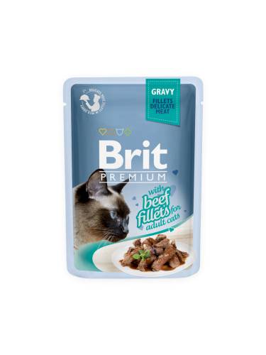 Hrana umeda pentru pisici brit premium cu file de vita in sos 85 g