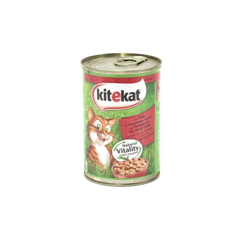 Hrana umeda pentru pisici kitekat cu vita 400 g