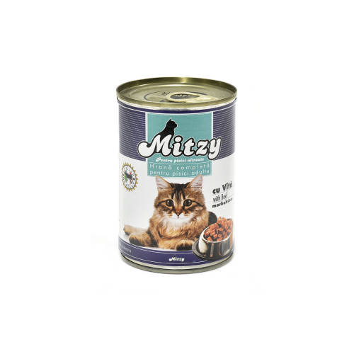Hrana umeda pentru pisici mitzy conserva vita 415gr