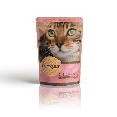 Hrana umeda pentru pisici petkult cu pui 100 g