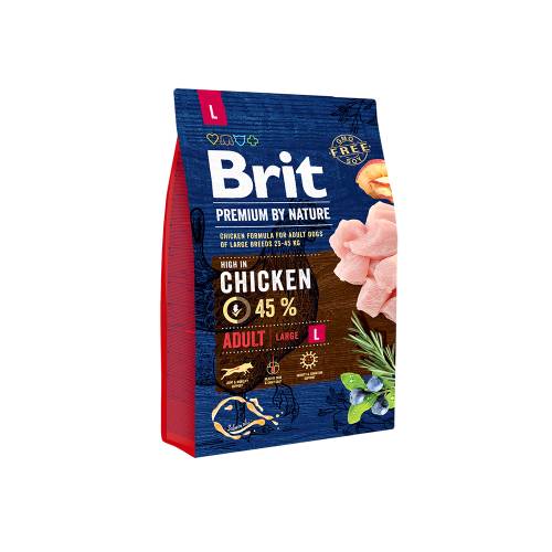 Hrana uscata pentru caini brit premium by nature adult l 3 kg