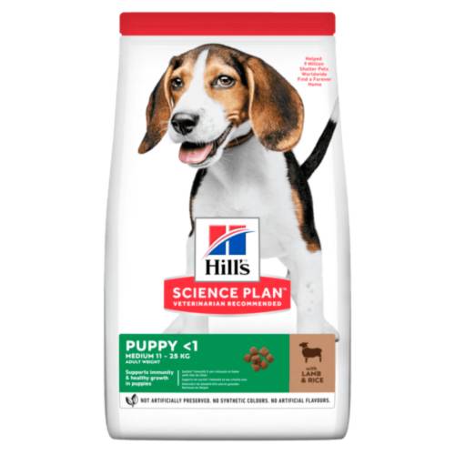 Hrana uscata pentru caini hill's science plan medium puppy miel si orez 14kg