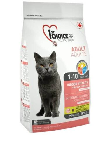 Hrana uscata pentru pisici cat adult indoor vitality 1st choice 10 kg