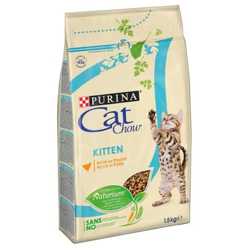 Hrana uscata pentru pisici cat chow junior cu carne de pui 1.5 kg