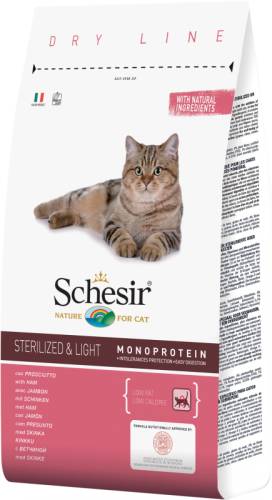 Hrana uscata pentru pisici schesir sterilised monoprotein cu sunca 400 g