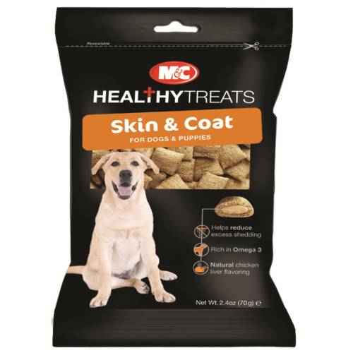 Recompensa pentru caini m&c snack dog skin&coat 70gr