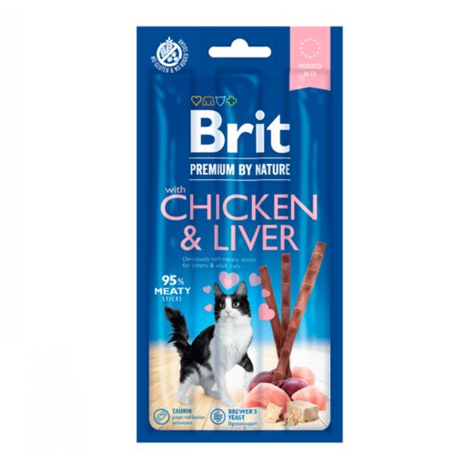 Brit Care Recompense pentru pisici brit sticks pui&ficat 3buc 15g