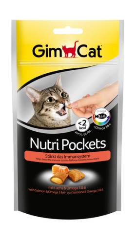 Recompense pentru pisici gimcat nutri pockets cu somon 60 g