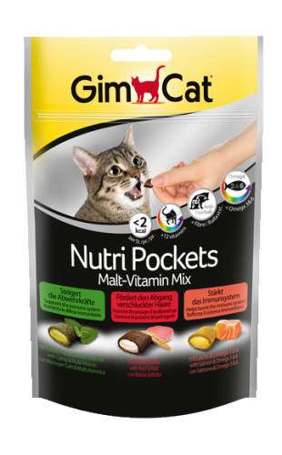 Recompense pentru pisici gimpet nutri pockets cu malt si vitamine 150 g