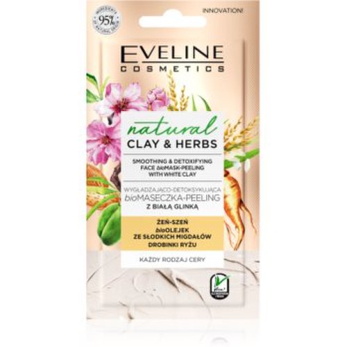 Eveline cosmetics natural clay & herbs masca faciala detoxifianta cu argila