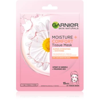 Garnier skin naturals moisture+comfort mască cu efect calmant și super hidratant pentru piele uscata spre sensibila
