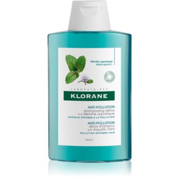 Klorane aquatic mint șampon detoxifiant pentru curățare pentru păr expus la poluare