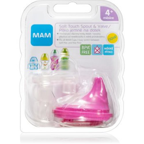 Mam baby bottles soft touch spout & valve set pink 4m+ (pentru copii)