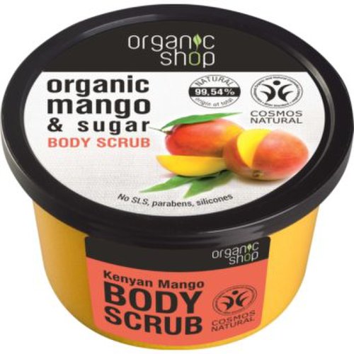 Organic shop body scrub mango & sugar exfoliant corporal pentru piele mătăsoasă și netedă