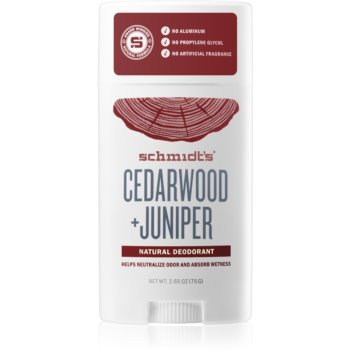 Schmidt's cedarwood + juniper deodorant fără conținut săruri de aluminiu