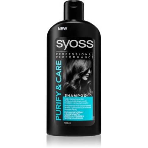 Syoss purify & care sampon pentru scalp gras si fire de par cu terminatii uscate