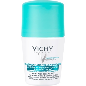 Vichy deodorant antiperspirant roll-on impotriva petelor albe si galbene