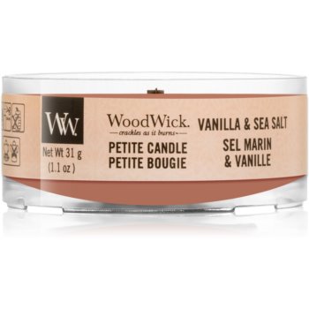 Woodwick vanilla & sea salt lumânare votiv cu fitil din lemn