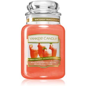 Yankee candle white strawberry bellini lumânare parfumată clasic mare