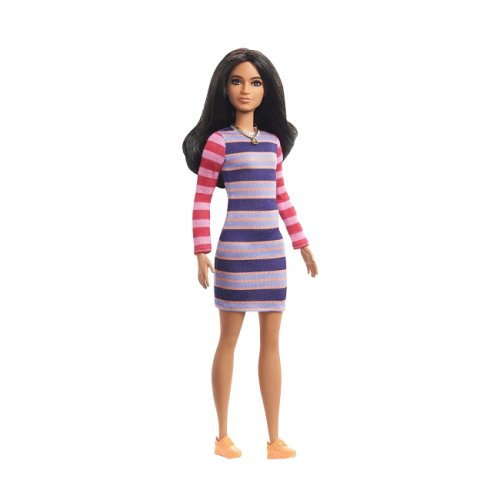 Barbie Fashionista bruneta cu rochita chic colorata