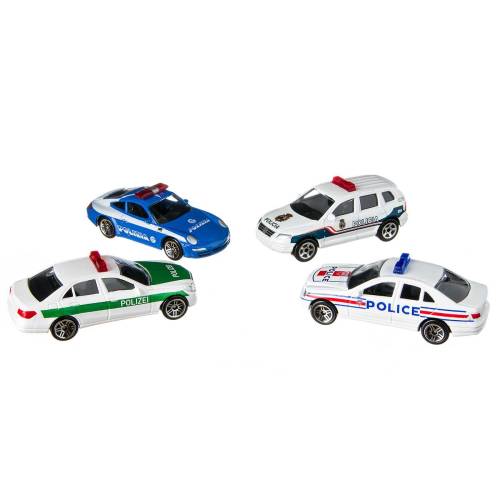 Police cars of the world 4 piece set